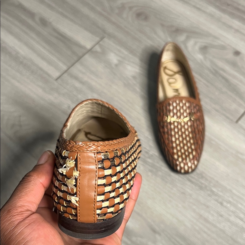 Sam Edelman Brown and Cream Woven Moccasins - Picture 3 of 16